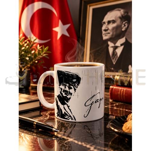 KSV PORSELEN KUPA SİLİNDİR ATATÜRK BASKILI 10 CM 1*24