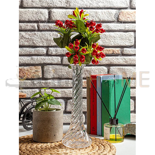 GLD CAM VAZO BURGU DESEN 25 CM KARANFİLLİK 1*24