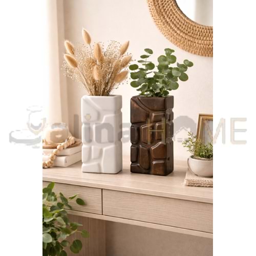 EGE SERAMİK VAZO DİKDÖRTGEN 1 NO 24 CM 1*12