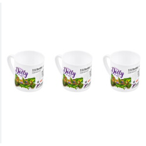 DOLLY PLASTİK BARDAK 3 LÜ DESENLİ BARDAK 1*60
