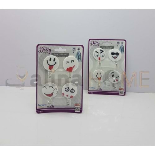 DOLLY YAPIŞKANLI ASKI EMOJİ YÜZLER ASKI 4 LÜ 1*80