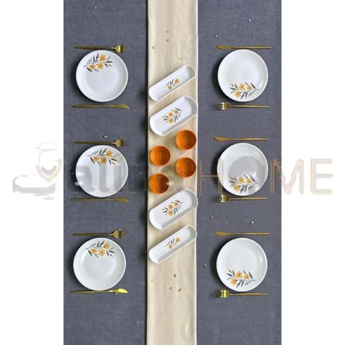 ALİNA HOME 14 PARÇA YUVARLAK YELLOW MODEL KAHVALTI SETİ 1*1