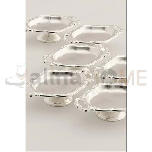CNM PRES LOKUMLUK VİALLO MİNİMAL AYAKLI GÜMÜŞ OVAL SUNUMLUK 10x7 CM