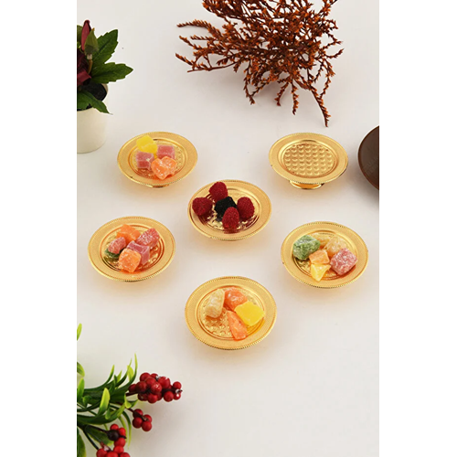 CNM PRES LOKUMLUK PERA YUVARLAK MAKARON 8x2,5 CM ALTIN DESENLİ