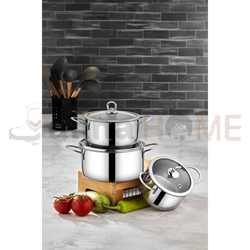 ZEN TENCERE ÇELİK 3 LÜ MİNİ TENCERE SETİ 12-14-16 CM 1*6